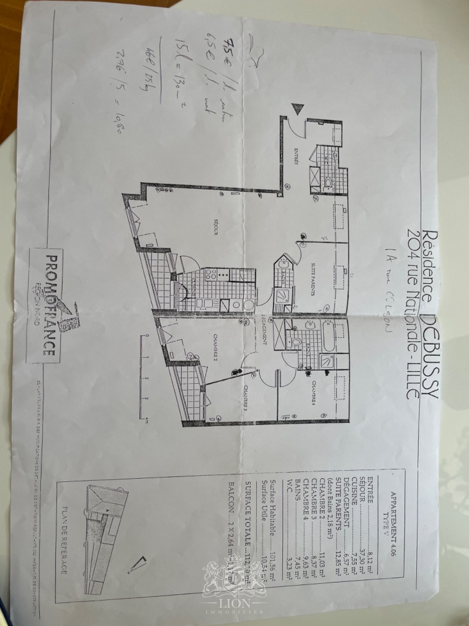Lille vauban type 5 avec deux balcons et parking Photo 9 - Le Lion Immobilier